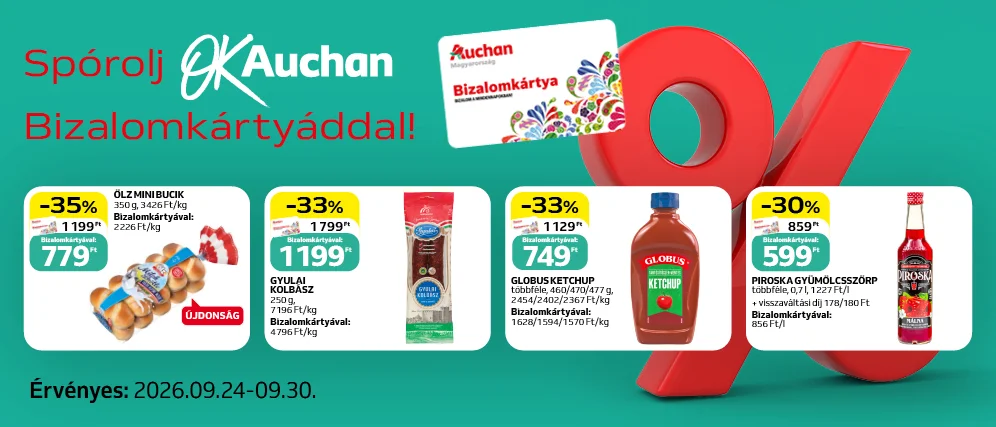 Spórolj OkAuchan bizalomkártyáddal!