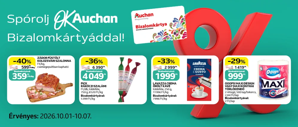 Spórolj OkAuchan bizalomkártyáddal!
