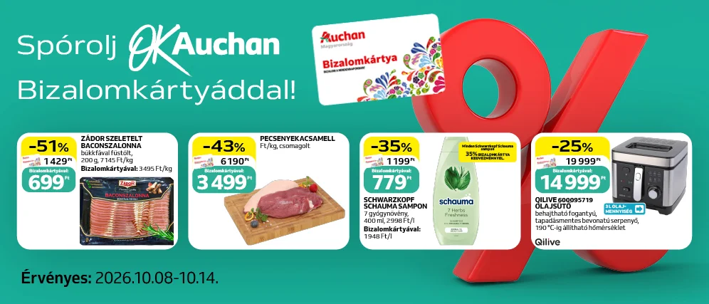 Spórolj OkAuchan bizalomkártyáddal!