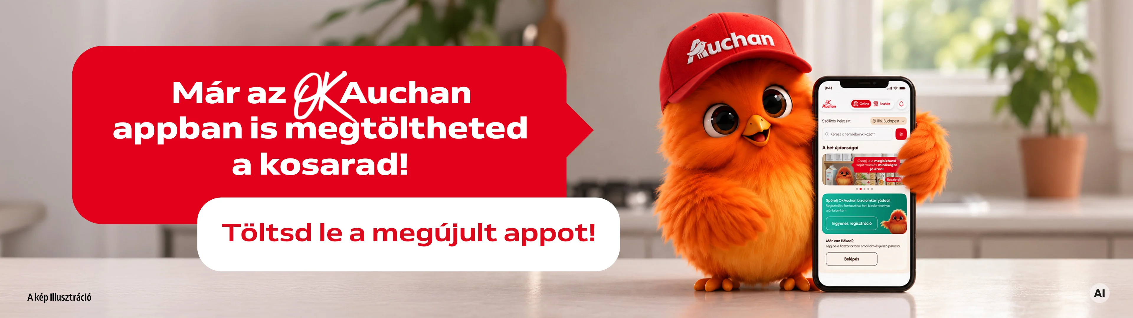 Már az OkAuchan appban is megtöltheted a kosarad! Töltsd le az appot!