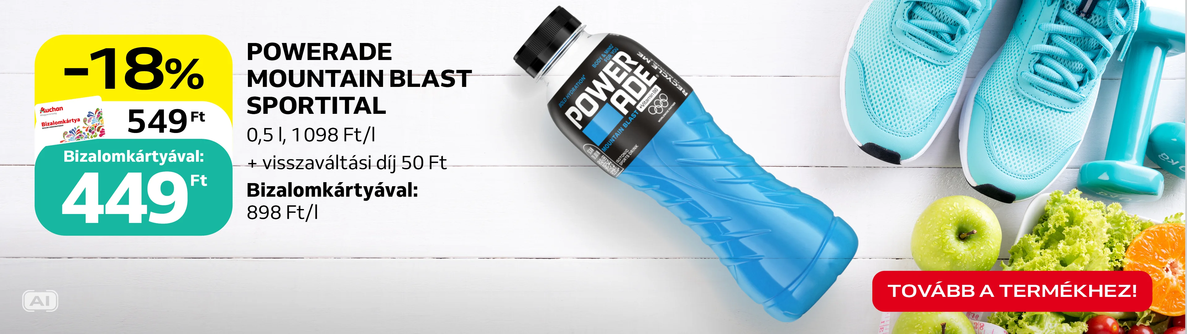 Powerade sportital bizalomkártyával kedvezőbb áron