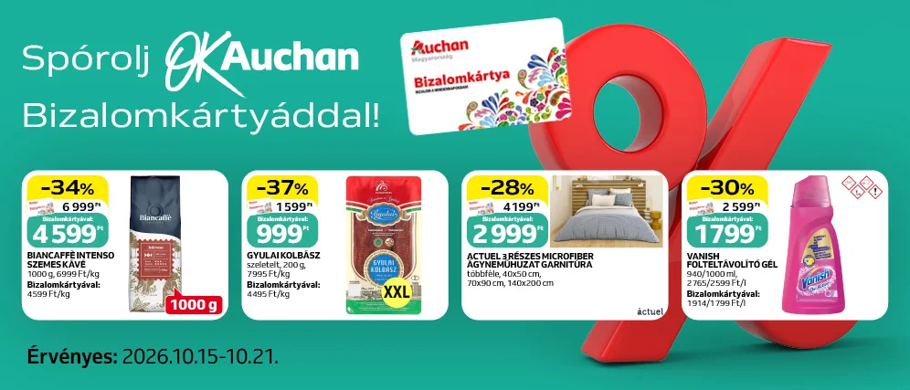 Spórolj OkAuchan bizalomkártyáddal!