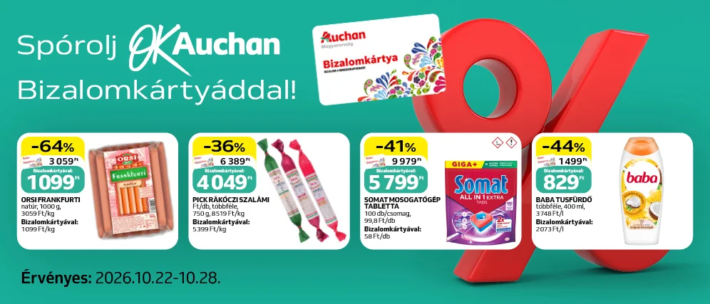 Spórolj OkAuchan bizalomkártyáddal!
