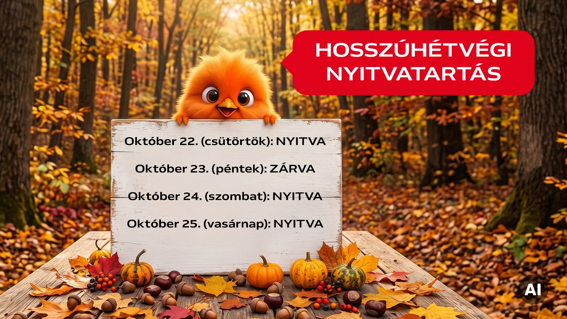 Október 23. zárvatartás