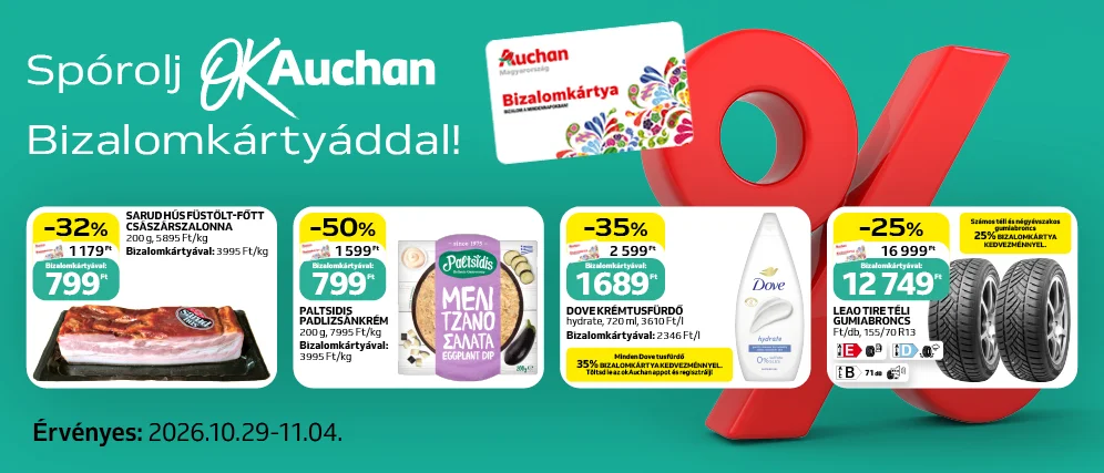 Spórolj OkAuchan bizalomkártyáddal!