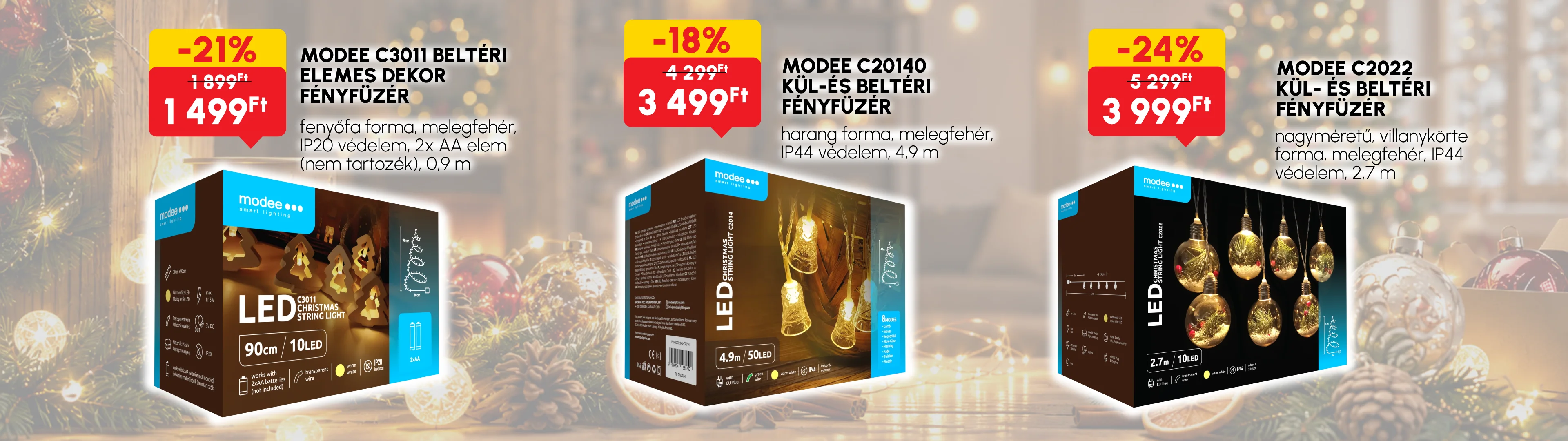 Fényfüzérek kedvező áron