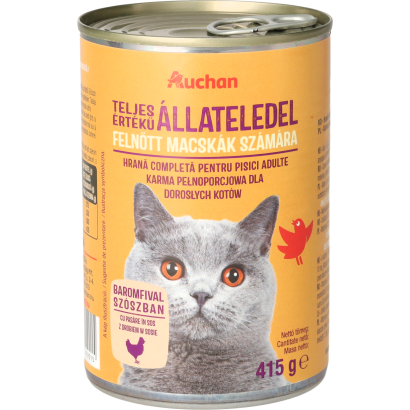 Auchan Kedvenc Nedves Macskaeledel Csirkével 415g