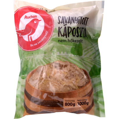 Auchan Kedvenc Savanyított Káposzta Zacskós 800 G