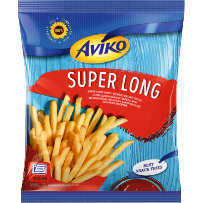 Aviko Super Long Elősütött és Gyorsfagyasztott Szalmaburgonya Sütőbe 600 G