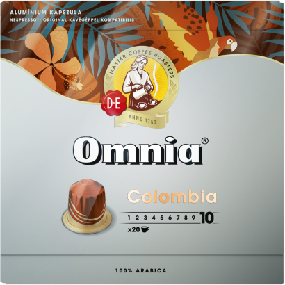 Douwe Egberts Omnia Colombia őrölt-pörkölt Kávé Kapszulában 20 Db 104 G