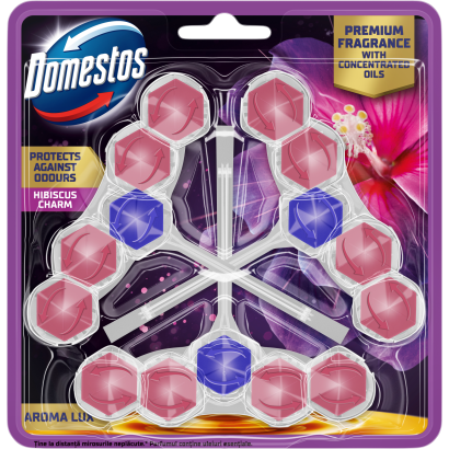 Domestos Aroma Lux Hibiscus Charm Wc Frissítő Blokk 3 X 50 G