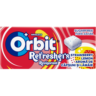 Orbit Refreshers Eper- és Citromízű Cukormentes Rágógumi édesítőszerrel 17,9 G