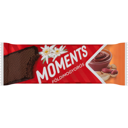 Moments Kakaós Bevonómasszába Mártott, Földimogyorós Krémmel Töltött Ostyaszelet 45 G