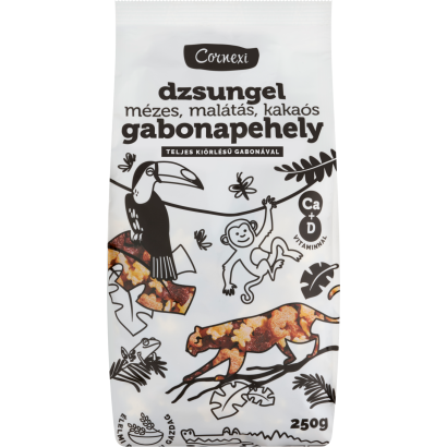 Cornexi Dzsungel Mézes, Malátás, Kakaós Gabonapehely 250 G