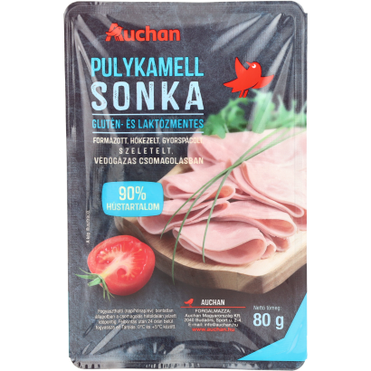 Auchan Kedvenc Pulykamell Sonka, Védőgázas Csomagolásban 80 G