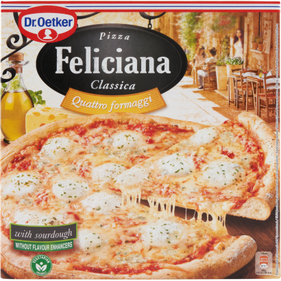 Dr. Oetker Feliciana Gyorsfagyasztott Négysajtos Pizza 325 G