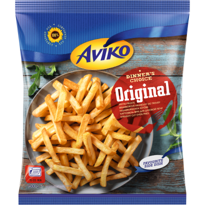 Aviko Original Elősütött, Gyorsfagyasztott Hasábburgonya Sütőbe 1500 G
