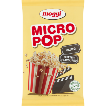 Mogyi Micro Pop Mikrohullámú Sütőben Elkészíthető Vajízű Pattogatni Való Kukorica 100 G