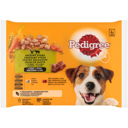 Pedigree Vegyes Válogatás Teljes értékű Nedves Eledel Felnőtt Kutyák Részére 4 X 100 G (400 G)