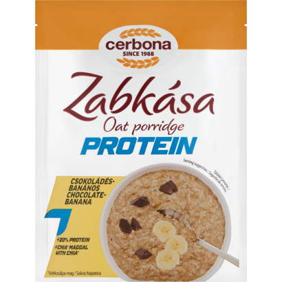 Cerbona Protein Fehérjében Gazdag Csokoládés-banános Zabkása édesítőszerekkel 60 G