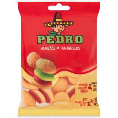 Pedro Fun Burgers Gyümölcsös ízű Gumicukor 80 G