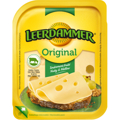 Leerdammer Original Laktózmentes, Félkemény, Zsíros Szeletelt Sajt 100 G