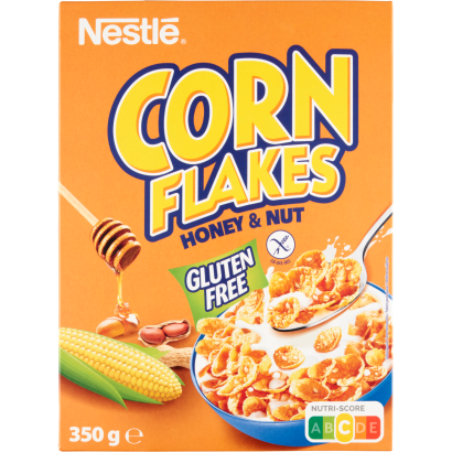 Nestlé Corn Flakes Gluténmentes Ropogós Kukoricapehely Mézzel, Földimogyoróval és Vitaminokkal 350 G