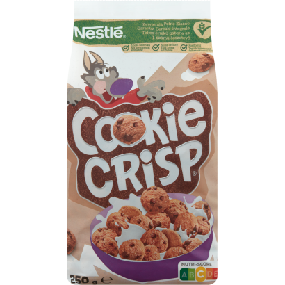 Nestlé Cookie Crisp Süti Formájú Csokiízű Ropogós Gabonapehely 250 G