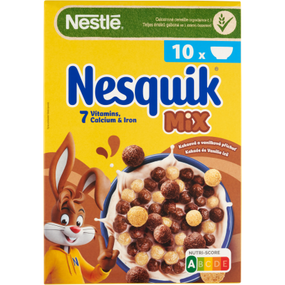 Nestlé Nesquik Mix Kakaós és Vaníliaízű, Ropogós Gabonapehely Vitaminokkal, ásványi Anyagokkal 325 G