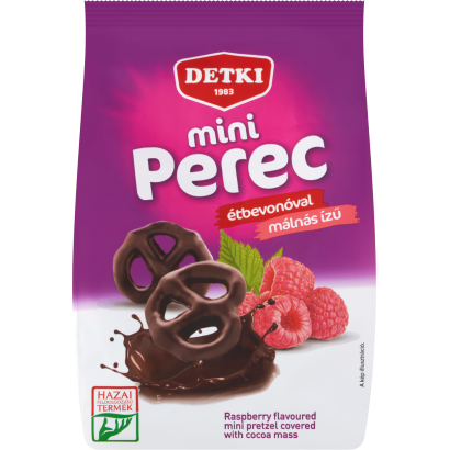 Detki Málnás ízű Mini Perec étbevonóval 160 G