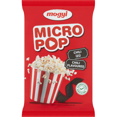 Mogyi Micro Pop Mikrohullámú Sütőben Elkészíthető Chili ízű Pattogatni Való Kukorica 100 G