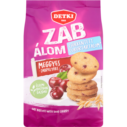 Detki Zab álom Csökkentett Cukortartalmú Meggyes-zabpelyhes Omlós Keksz 150 G