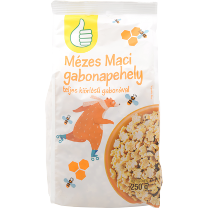 Auchan Tipp Mézes Maci Gabonapehely Teljes Kiőrlésű Gabonával 250 G
