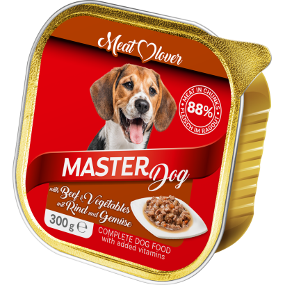 Master Dog Alutálka Kutyának 300 G Marhával és Zöldséggel