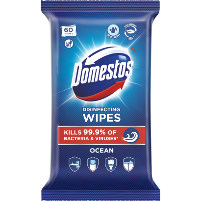 Domestos Ocean Fresh Fertőtlenítő Törlőkendő 60 Db
