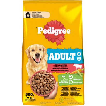 Pedigree Adult Teljes értékű Szárazeledel Felnőtt Kutyák Számára Marhával és Zöldségekkel 500 G