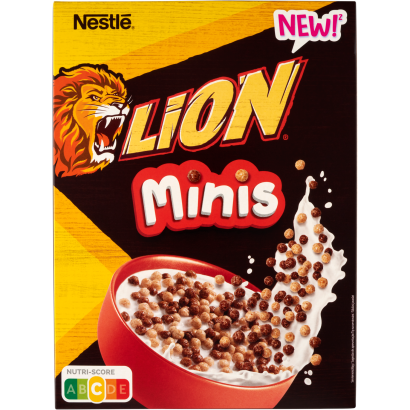 Nestlé Lion Minis Karamellás és Csokoládés Ropogós Mini Gabonagolyók, Vitaminokkal és ásványi 300 G
