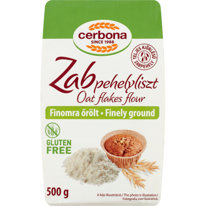 Cerbona Gluténmentes Finomra őrölt Zabpehelyliszt 500 G