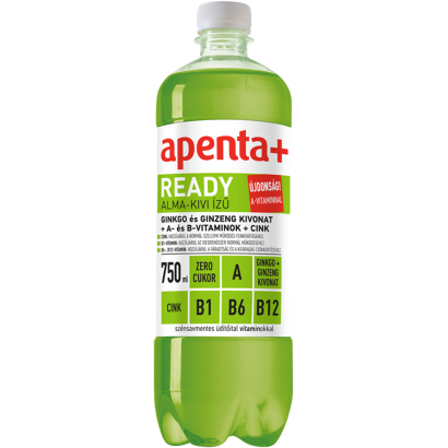 Apenta+ Ready Alma-kivi ízű Szénsavmentes, Energiamentes üdítőital Vitaminokkal 750 Ml