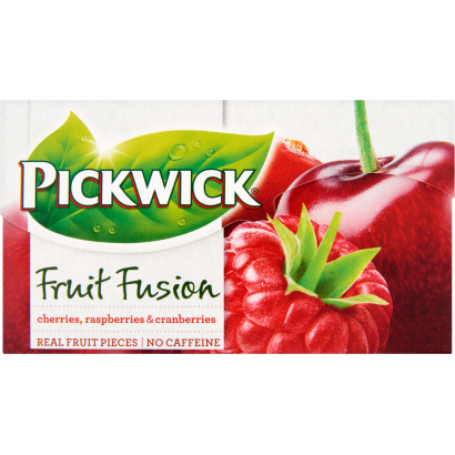 Pickwick Fruit Fusion Meggy, Málna, Vörösáfonya ízű Gyümölcs-, és Gyógynövénytea 20 Filter 40 G