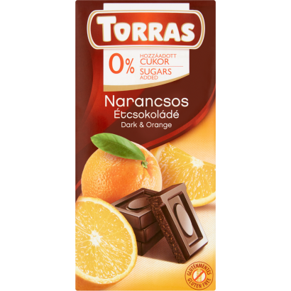Torras Narancsos étcsokoládé édesítőszerrel 75 G