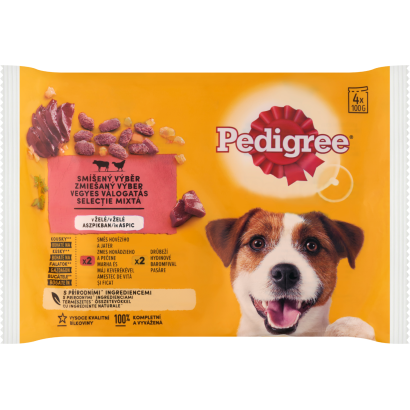 Pedigree Vegyes Válogatás Teljes értékű Nedves Eledel Felnőtt Kutyák Részére 4 X 100 G (400 G)