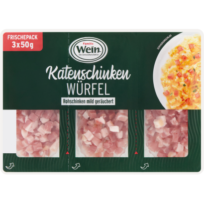 Familie Wein Nyers, Füstölt, Kockázott, Lassan Pácolt Sonka Sertéscombból 3 X 50 G (150 G)
