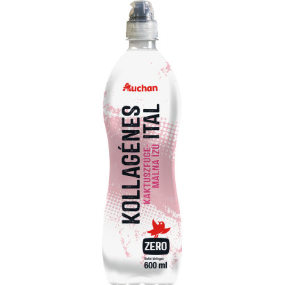 Auchan Kedvenc Kaktuszfüge - Málna ízű Kollagénes Zero Ital 600 Ml
