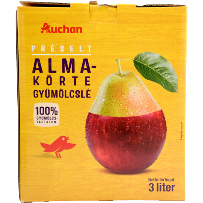 Auchan Kedvenc Préselt Alma-körte Gyümölcslé 100% 3 L