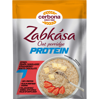 Cerbona Protein Fehérjében Gazdag Epres-fehér Csokoládés Zabkása 60 G