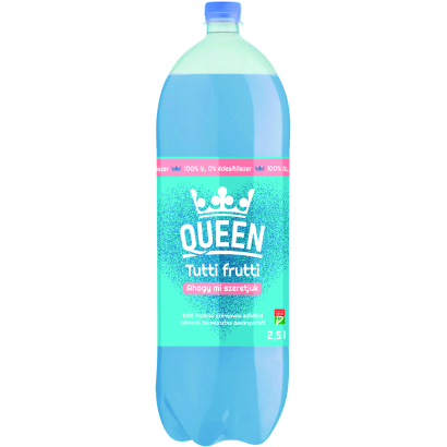 Queen Tutti Fruttiízű Szénsavas üdítőital Cukorral, Természetes ásványvízből 2,5 L