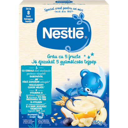 Nestlé Jó éjszakát 5 Gyümölcsös Tejpép 8 Hónapos Kortól 250 G