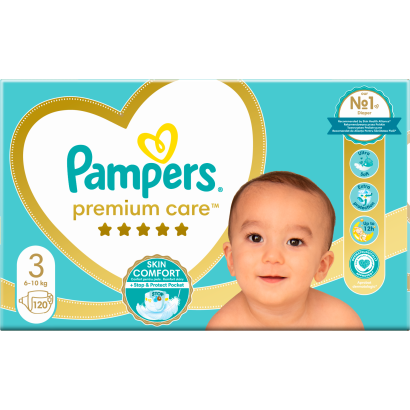 Pampers Premium Care, Méret: 3, 120 Pelenka, 6kg-10kg