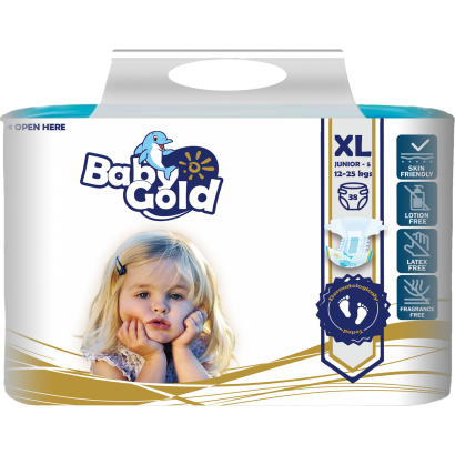 Baby Gold Junior Uniszex Csecsemőpelenka Méret: 5, 12-25 Kg 38 Db